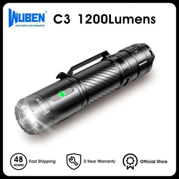 WUBEN C3 1200 High Lumens Rechargeable 6 Modes IP68 Waterproof LED Tactical Flashlight for Camping Hunting X260120