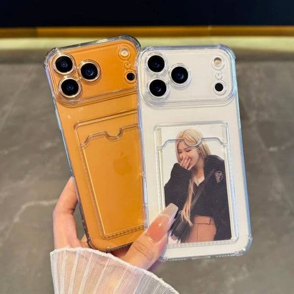 Luxury Soft Card Bag Phone Case For iPhone 17 Air 16 15 14 13 12 11 Pro X XS Max XR 7 8 Plus SE 3 Transparent Bumper Cover