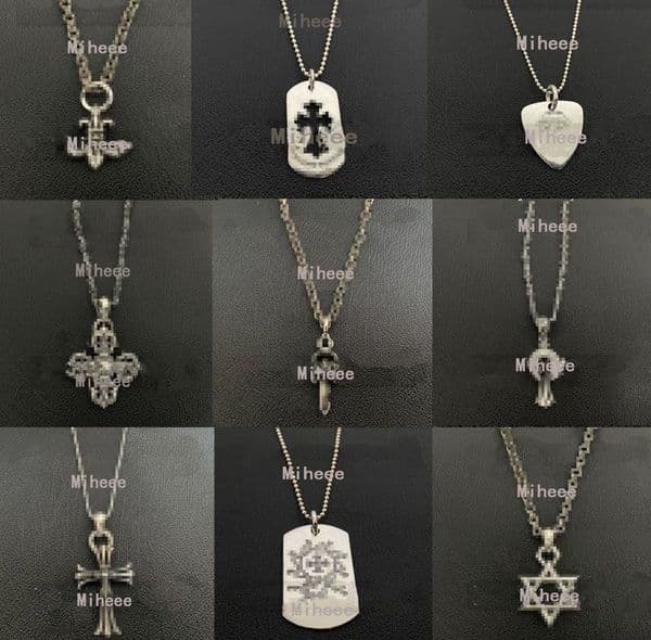 2026 Designer Chromes Boat Cross Pendant Necklace S925 Thai silver Bold Letter Flower Diamond Women Necklaces Brand Anchor Flower Chain Men Love Classic Jewelry M67