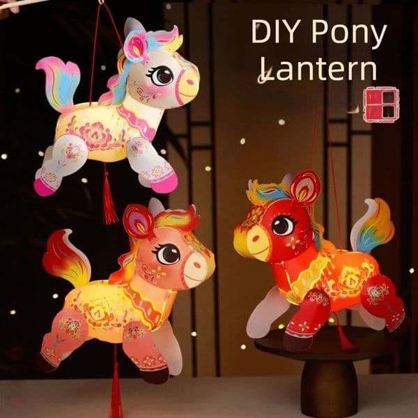 Designer PVC Handheld Zodiac Horse gift set - Chinese Style Luminous Lantern For Festival Party Decor Decoration