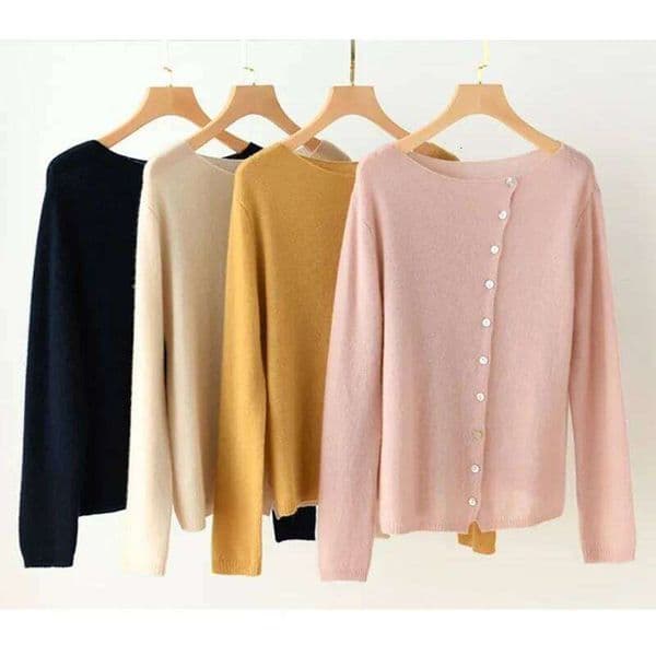 Designer Shoes Autumn Winter Sweater Elegant Button Design Knitted Cardigans For Women Casual Sweaters LEEGO LENS