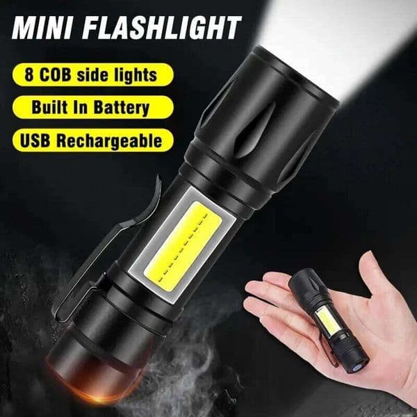 Mini Torch LED Pocket Flashlight with Pen Clip Portable Rechargeable Light for Outdoor Camping Waterproof Long Range Lantern X260120