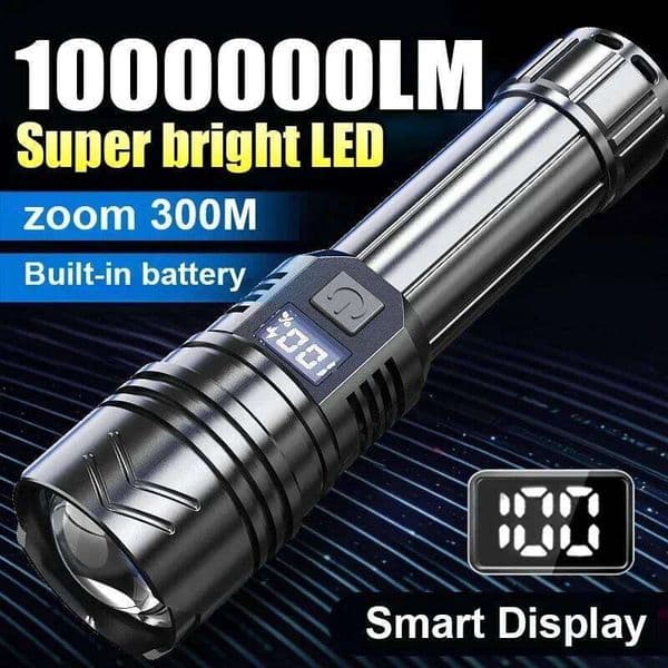 High Power 1000000LM Powerful Flashlight Portable USB Rechargeable Led Lamp 2000mah Emergency Camping Torch X260120