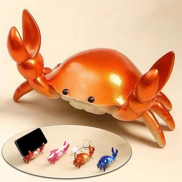 Crab Pen Holder for Desk Weightlifting Crab Desk Phone Stand Decorative Table Decor Crabs Pen Storage Rack for Bedroom Living 260119