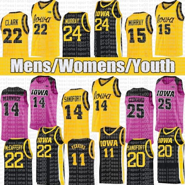 Iowa Hawkeyes Basketball Jersey #14 Stirtz #6 Banks #8 Koch #3 Manyawu #7 Folgueiras #23 Howard Basketball Jerseys