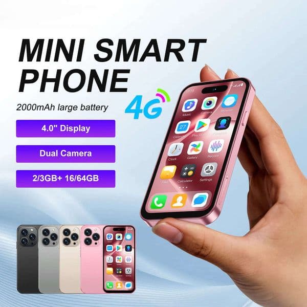 m16 Mini 4G LTE Cute Smartphone Android 12.0 OS 2/3Gb RAM 16/64Gb ROM Google Play 4.0" Display Small Pocket Mobile Phones SANNAING