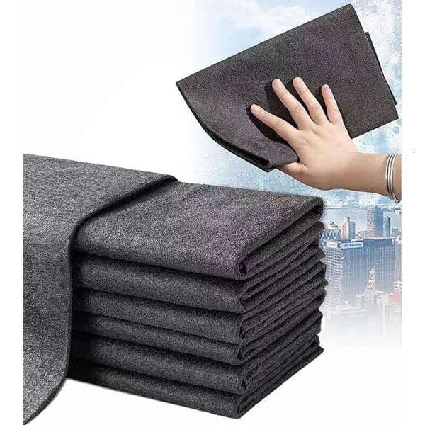 5 Thickened Magic Traceless Reusable Glass Microfiber Cleaning Cloth, Kitchen, Glass, Multi 26Y0121