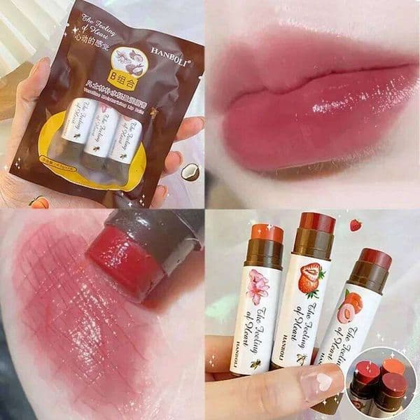 4 Colors Colored Balm Cute Fruit Moisturizing Lip Tint Long Lasting Peach Red Lipstick Waterproof Women Lips Makeup Cosmetic XJ260121