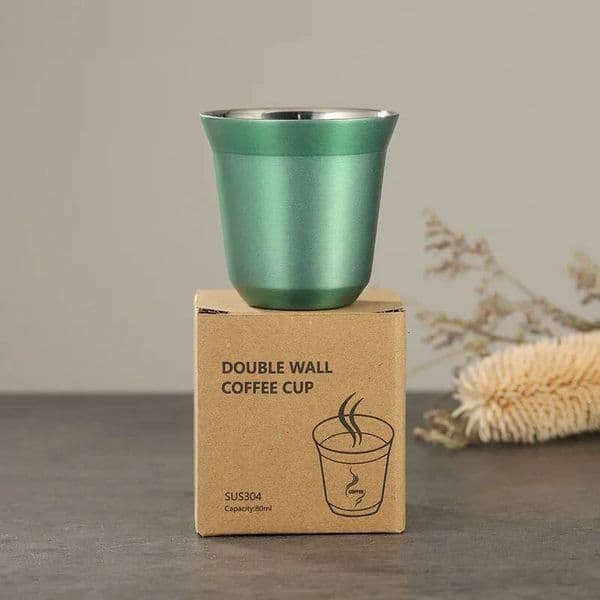 Bestseller 1pcs 80ml Mini High Quality Stainless Steel Double Wall Heat-insulating Coffee Portable Small Drink Cups ddmytues