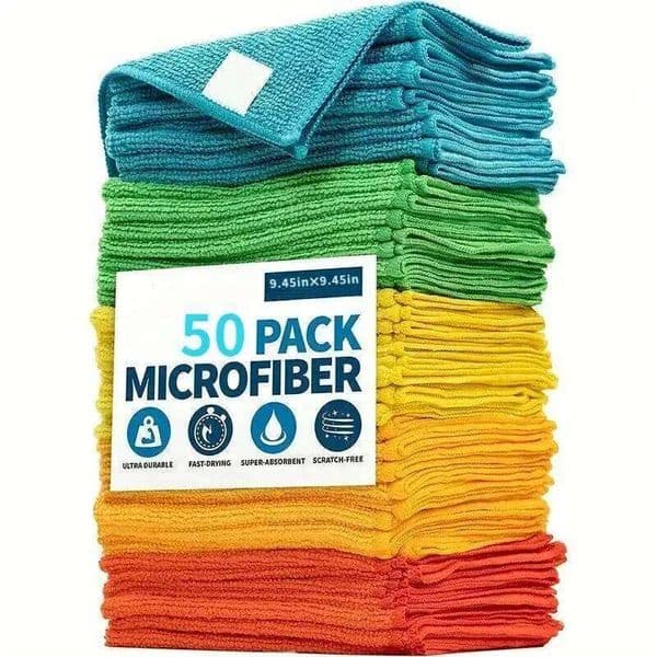 A Set of 20/50Pcs Cloths in Random Colors, Multifunctional Absorbent, Home, Kitchen, Living Room, Bedroom, Bathroom Furniture Stain 26Y0121