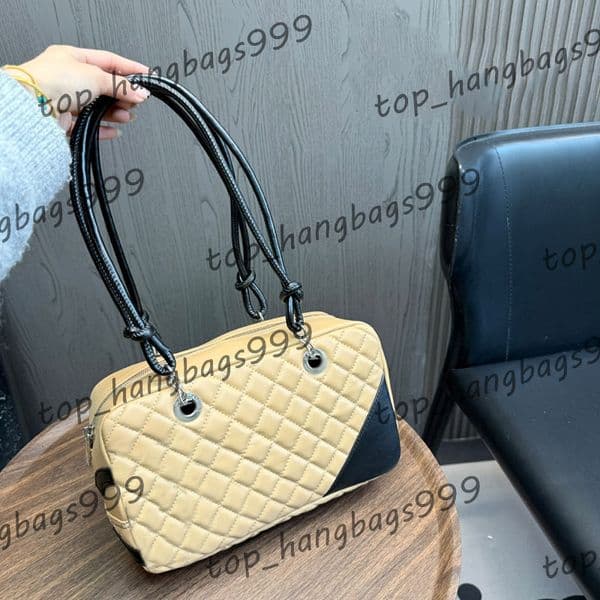 Vintage Two-Tone Letters Decoration Luxury Hobo Handbag Pillow Designer Ladys Underarm Bag Silver Leather Strap Portable Zipper Shoulder Tote Key Pouch 27cm