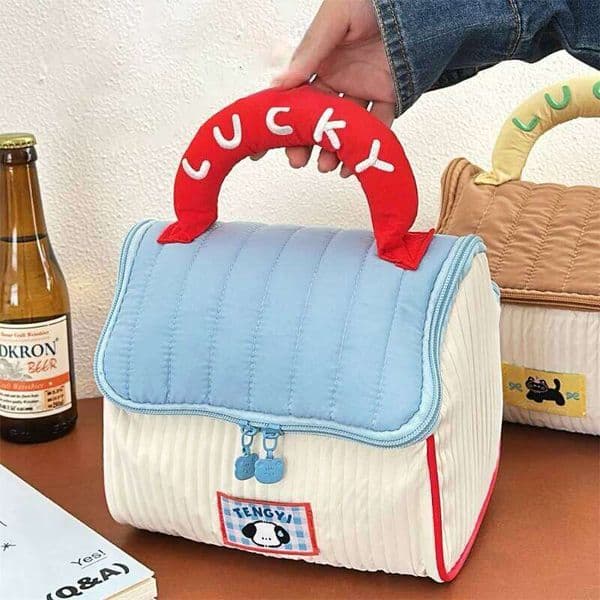 Cute Cottage Makeup for Girls, Large Capacity Skincare Storage Bag, Portable Handheld Travel Wash Bag 26W0121