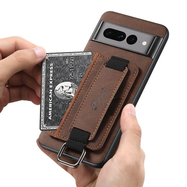 Lychee Leather Phone Case For Google Pixel 10 9A 9 8A 8 Pro XL Wrist Strap Card Slot Holder