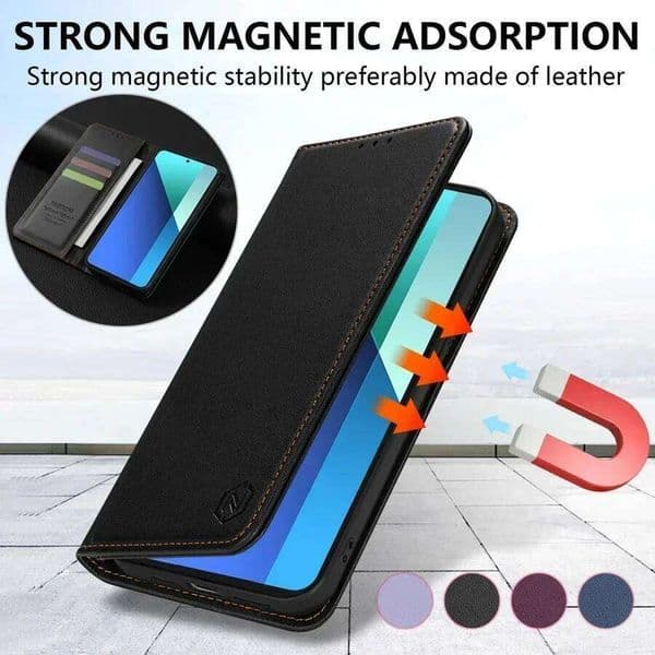 Wallet Skin friendly Magnetic Card Slot Flip Leather Case For Xiaomi 14T Poco X7 C75 M7/X6 Pro Redmi 14C 13 A4 Note 14 Pro+ 14S Z260121