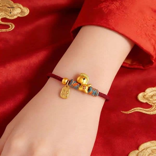 Chinese Style Bracelet New Hand 2026 Horse Year Lucky Pony Red Rope Gold Fu Character Pendant ddmynov
