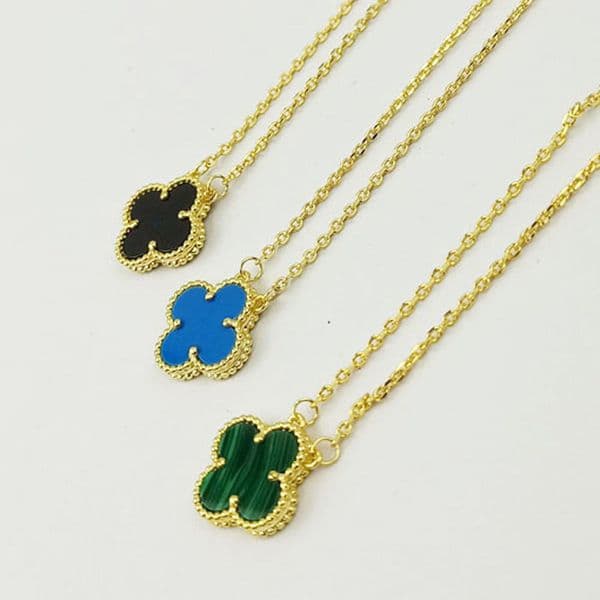 15mm four leaf clover pendant necklace for women 18k gold plated stainless steel mother of pearl jewelry valentines day gift