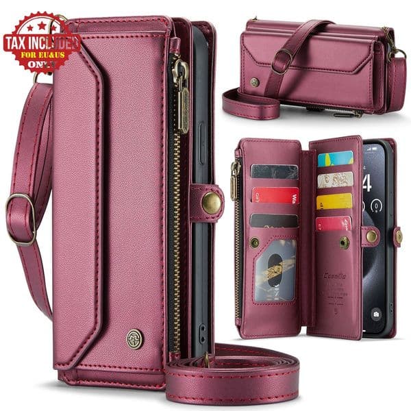 Wallet Case for Samsung Galaxy S25 FE RFID Blocking Card Holder Leather Magnetic Snap Strap Zipper Pocket Phone Case For S26 Z Fold 6 S24 Plus Note20 Ultra A55 A16 A56 A72