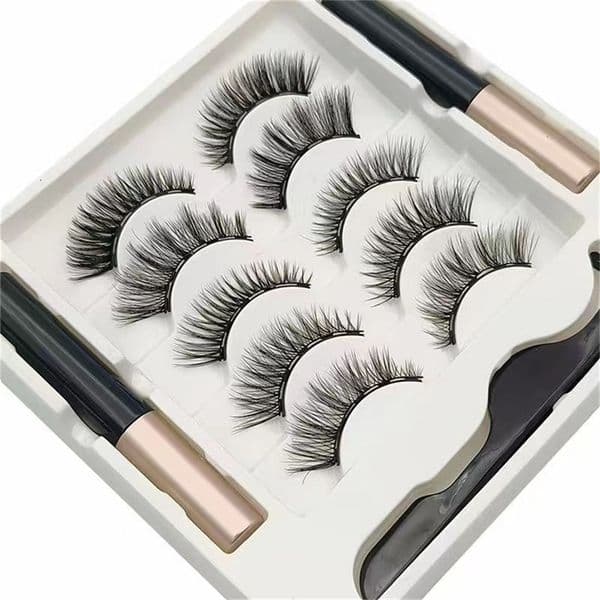 5 Pairs 5 Magnetic Eyelashes Eyeliner Tweezers Set 3D Mink Eyelashes Natural Artificial False Lashes 251231ww