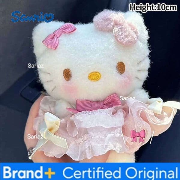 Sanrio Hello Kitty Keychain Backpack Cute Plush Doll Car Key Ring Decor Hanging Pendant Charms Girl Party Gifts H260121