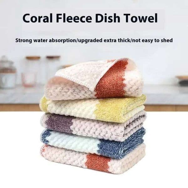 10Pcs/set Kitchen Towels Cleaning Cloth For Tableware Dish Microfiber Absorbent Decontaminated Household Scouring Pads 26Y0121