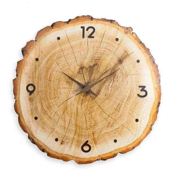 Personalized Simple Crystal Porcelain Imitation Wood Ring Pattern Wooden Living Room Bedroom Kitchen Home Decoration Wall Silent Qua 26Y0121
