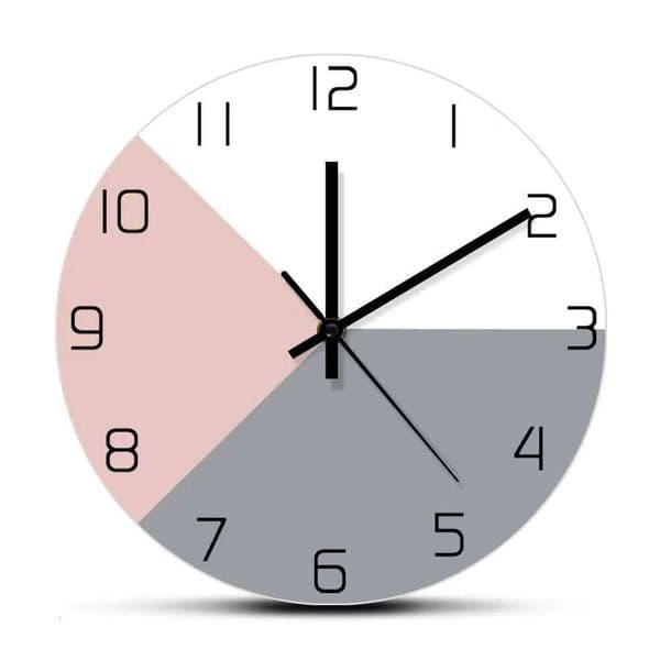 Pink Grey White Modern Printed For Bedroom Simple Design Minimalist Wall Art Multi Colors Silent Quartz Clock 26Y0121