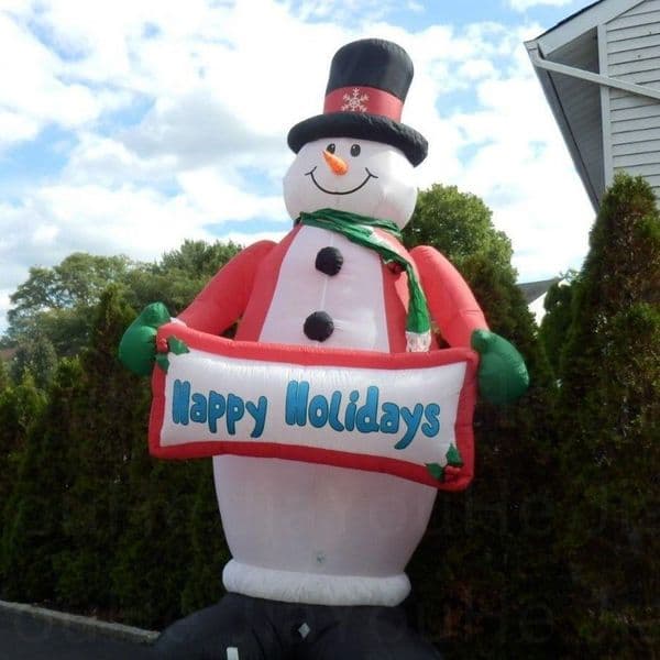 10m 32.8ft high Customized Christmas snowman Decoration inflatable snowman lying standing Decoration balloon air winter character lying with red hat 0152