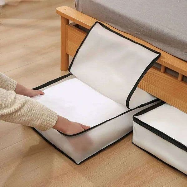 1-2Pcs Underbed Foldable Quilt Bag Wardrobe Clothes Storage Waterproof Dustproof Organizer Large Capacity StorageBag 26Y0122