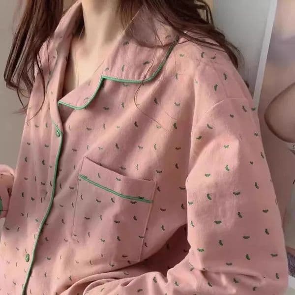 Spring Autumn Pure Cotton Floral Long Sve Stberry Spwear Womens Sweet INS Sle Floing Home Clothes Set Outdoor W 260121