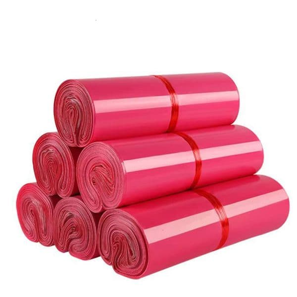 Custom Logo Printed Recyclable Rose Red Courier Clothing Transport Packaging Envelope Postal Mailing Poly Mailer Bag