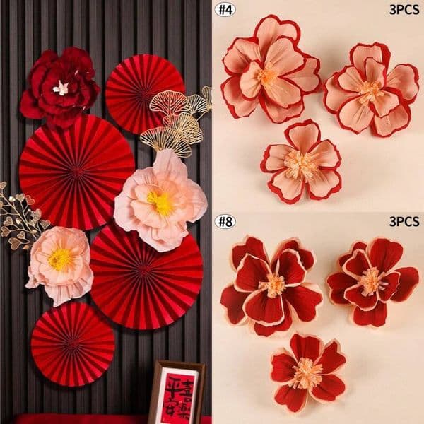 New Chinese Wedding Paper Flower Decorations Wall Background Ornaments Horse Year Spring Festival Decor ddmythur
