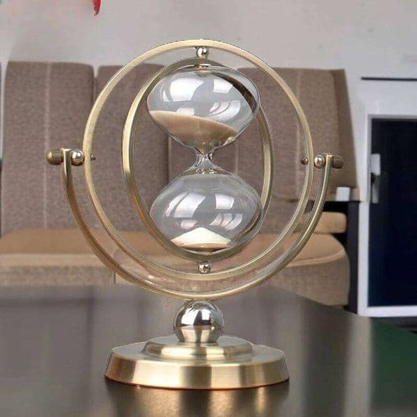 Globe Timer Home European Decoration Office Desk Living Room Bedroom Rotating Quicksand Ornaments Gift Hourglass 26H0122