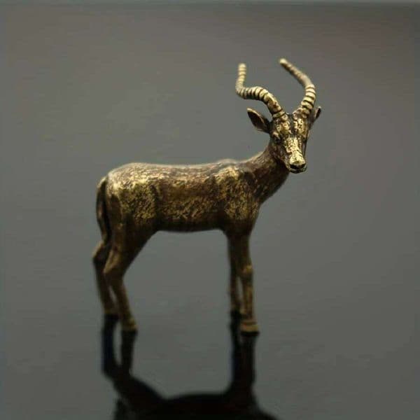 1pc Solid Brass Goat Ornament,Antique Creative Desktop Tea Pet Decoration,Zodiac Sheep Crafts Statue Ornament, Home Decoration 26H0122