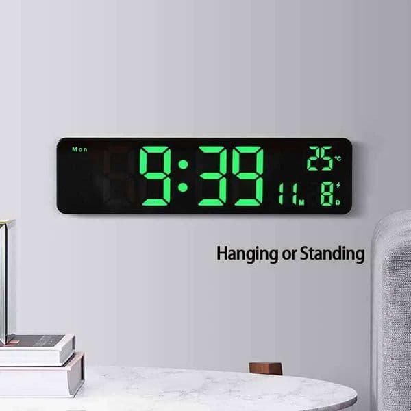 Digital Alarm Clock Snooze Week Temperature Date Display USB Wall-mounted Or Standing LED Clocks For Living Room Decoration 26L0122