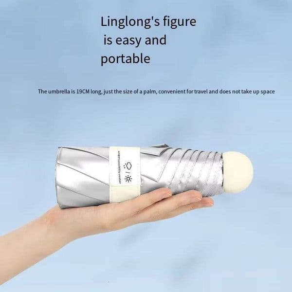 Titanium silver umbrella-shaped capsule sunshade rainproof and UV-protective lightweight dual-purpose women's umbrella 26Y0122