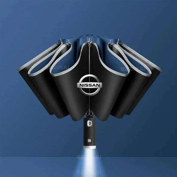 Nissan Qashqai Juke X-Trail Patrol Note Leaf Altima Maxima Murano Car Led Light Automatic Folding Windproof Sunshade Umbrella 26Y0122