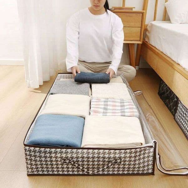 Large Bed Bottom Box Foldable Clothing Quilt Storage Household Dust and Moisture Bedroom Toy Sundries Organizing Bag 26Y0122