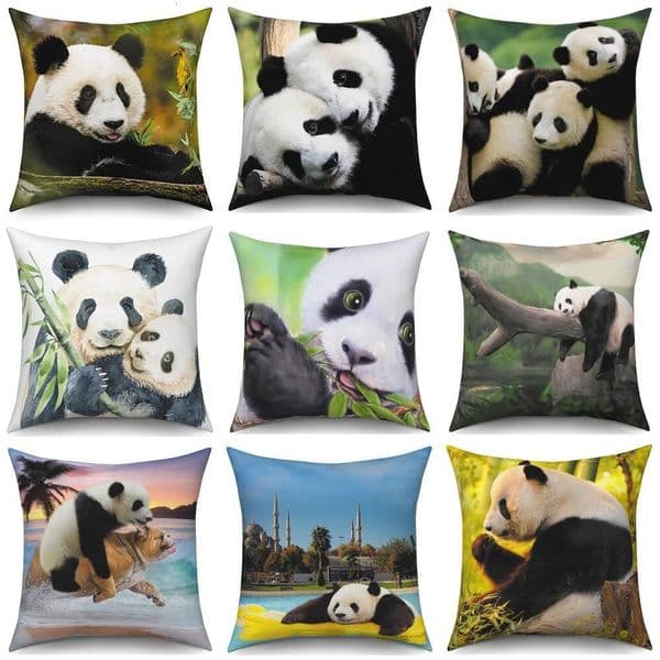 Cute Panda Print Decorative Cushion Cover Home Sofa Bed Pillow Case