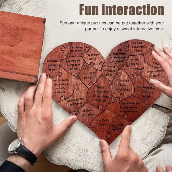 20 Reasons I Love You Puzzle Engraved Gift Home Decor Sentimental Gifts Personalized Valentine Day w260114