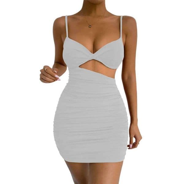 Summer 2024 new sling hollowed-out waist dress sexy slim high-grade pure sensuality hot girl style short skirt