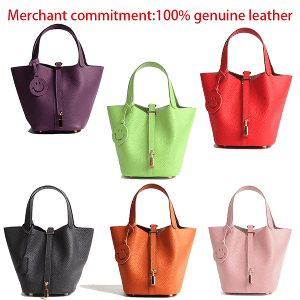 Top quality Genuine leather handbags Luxury Designer bag Womens tote Shoulder bag Fashionable large capacity bucket bag With Lock And Key crossbody bag travel bag