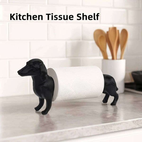 Funny Dachshund Toilet Paper Holder Modern Farmhouse Bathroom Decor Easy Install Freestanding Roll Stand with Cute Dog Design 26W01212