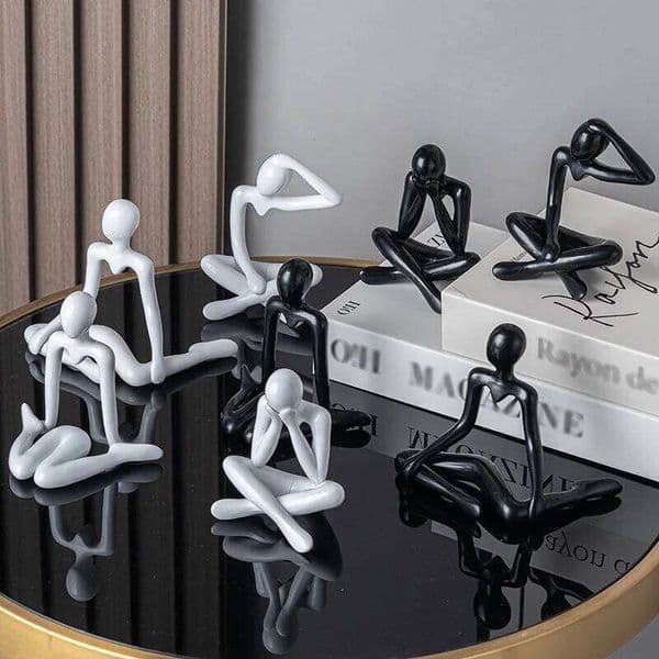 1/4PCS Nordic Light Luxury Style Abstract Figure Home Decoration Ornaments Sitting Posture Statue Crafts Desktop Decor Artworks 26W01212