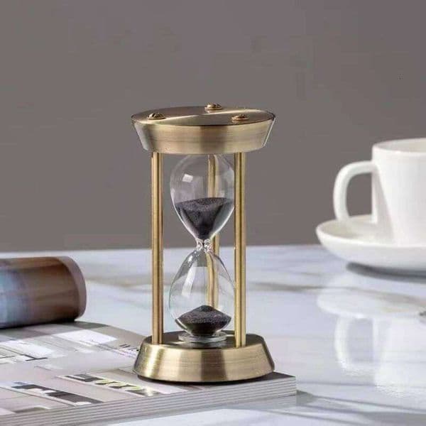 Living Room Metal Three Pillar Timer Ornament Mini Luxury Desktop Decoration Countdown Bedroom Hardware Hourglass 26W01212