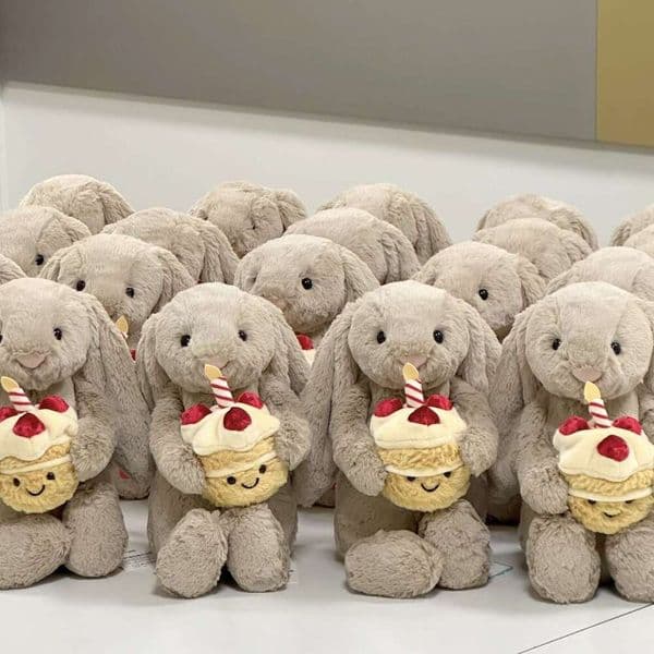 25 Years Family Hugging Cake Bonnie Rabbit Fun Food Series New Product Muffin High Calorie Soft Toy
