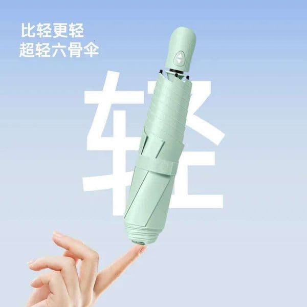 Mini Ultralight Automatic Folding Umbrella for Women, Sun UV UPF50+ Protection, Compact & Lightweight Pencil Rain Umbrellas 26Y0122