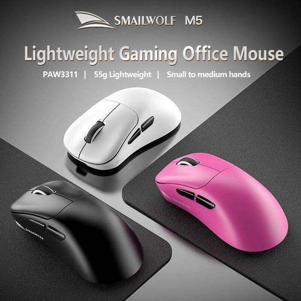 SMAILWOLF M5 Wireless Mouse Gaming Laptop Desktop E-Sports Lightweight PAW3311 Wired Magnetic Charging 26L0122