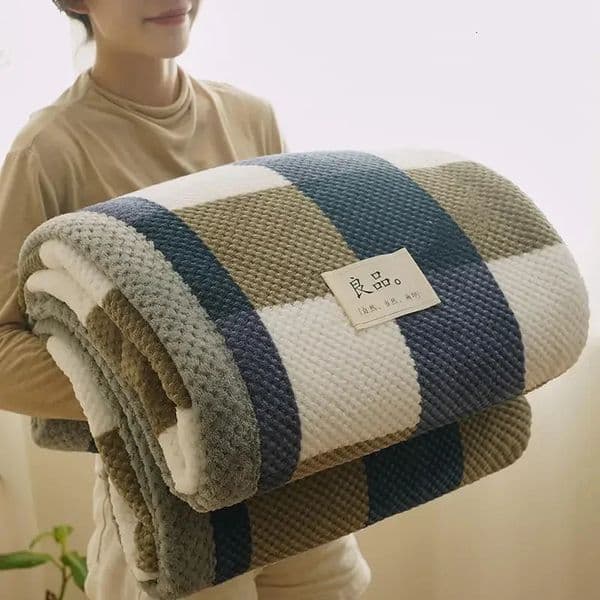 Knit Blanket Throw Soft Chenille Yarn Knitted Blanket Machine Washable Crochet Handmade Knit Throw Blanket for Couch Bed 260121