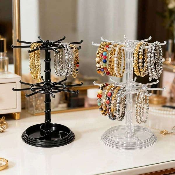 1pc 2nd/3rd floor rotatable jewelry storagerack necklace displayrack rotatingkeychain bracelet storage rack perfect holiday gift 26Y0122