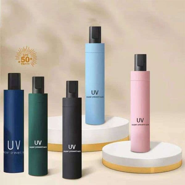 Extra Large Umbrella with 8-Rib Design & Double-Sided UV Protection - High Quality Manual Open, Sleek Black for Family, Outdoor, 26Y0122